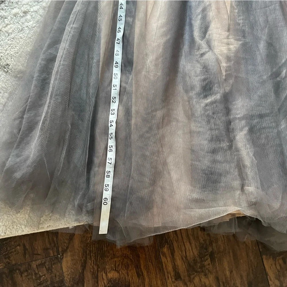 JVN BY JOVANI PROM PAGEANT FORMAL LONG MAXI DRESS GOWN silver nude cutout 2 - Picture 9 of 16